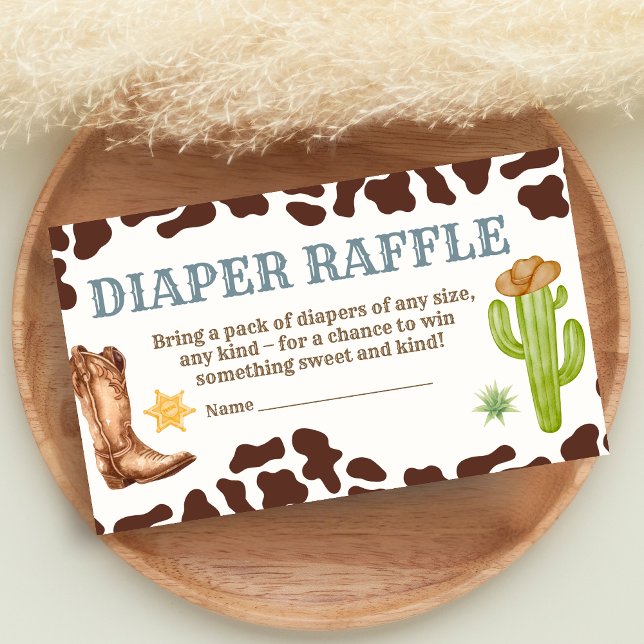 Tarjeta De Recepción Wild West Cowboy Rodeo Baby Shower Diaper Raffle (Cowboy Western Rodeo Ranch Baby Shower Diaper Raffle)