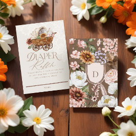 Tarjeta De Recepción Wild West Floral Wagon Baby Diaper Raffle