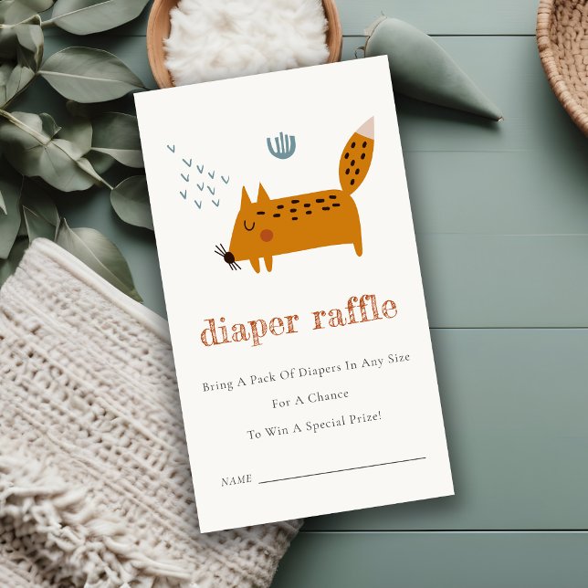 Tarjeta De Recepción Wild Woodland Animals Diaper Raffle Baby Shower (Subido por el creador)