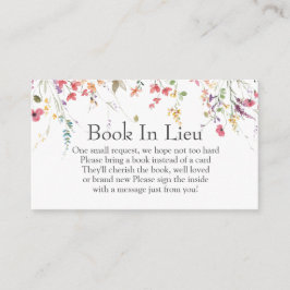 Tarjeta De Recepción Wildflower Baby Shower Book In Lieu Insertar