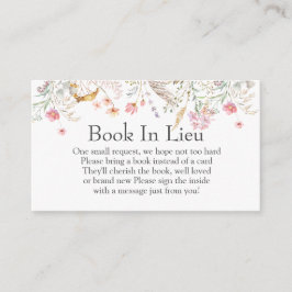 Tarjeta De Recepción Wildflower Baby Shower Book In Lieu Insertar