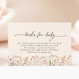 Tarjeta De Recepción Wildflower Baby Shower Books for Baby Card