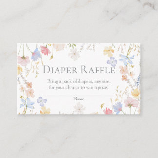 Tarjeta De Recepción Wildflower Baby Shower Diaper Raffle Insert