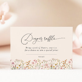 Tarjeta De Recepción Wildflower Baby Shower Diaper Raffle Ticket
