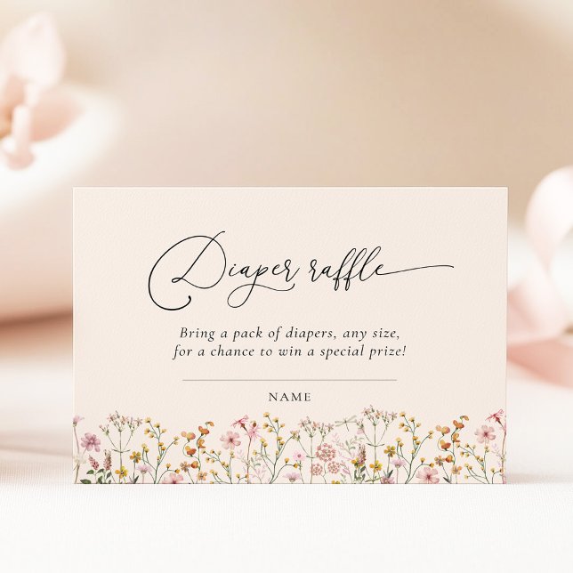 Tarjeta De Recepción Wildflower Baby Shower Diaper Raffle Ticket (Subido por el creador)