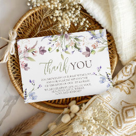 Tarjeta De Recepción Wildflower Baby Shower Thank You Card