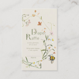 Tarjeta De Recepción Wildflower Bee Beige Baby Shower Diaper Raffle