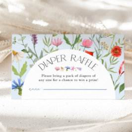 Tarjeta De Recepción Wildflower Blue Boy Diaper Raffle Baby Shower
