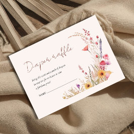 Tarjeta De Recepción Wildflower Boho Baby Shower Diaper Raffle