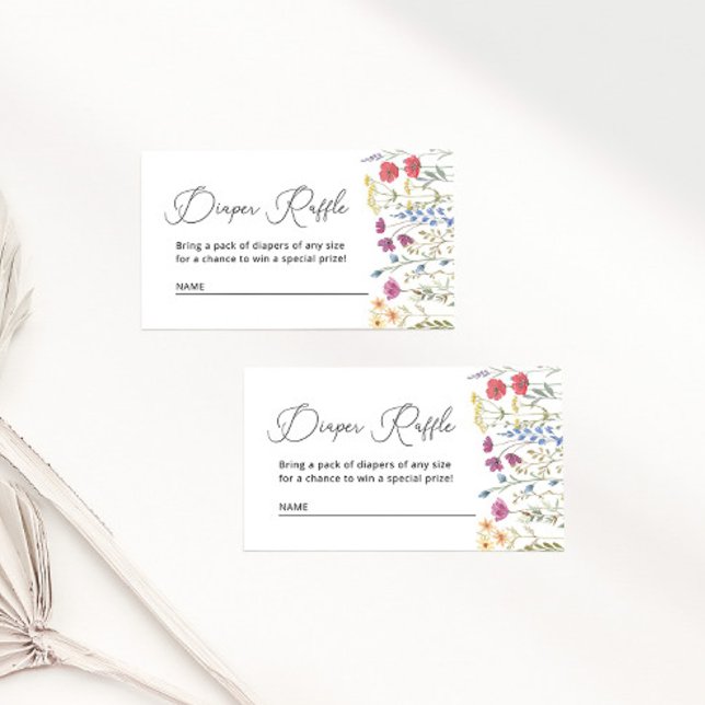 Tarjeta De Recepción Wildflower Boho Baby Shower Diaper Raffle (Subido por el creador)