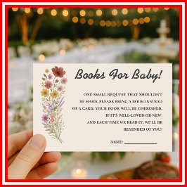 Tarjeta De Recepción Wildflower Boho Baby Shower LIBROS PARA BEBÉ