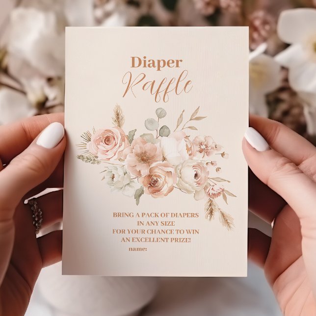 Tarjeta De Recepción Wildflower Boho Baby Shower Raffle Diapper (Subido por el creador)