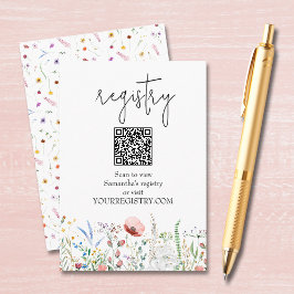 Tarjeta De Recepción Wildflower Bridal Shower Registry