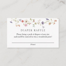 Tarjeta De Recepción Wildflower Diaper Raffle Baby Shower
