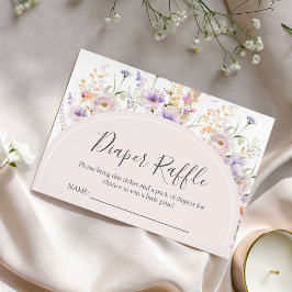Tarjeta De Recepción Wildflower Diaper Raffle  Card