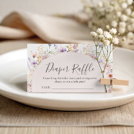 Tarjeta De Recepción Wildflower Diaper Raffle  Card