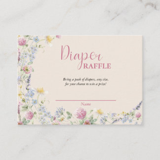 Tarjeta De Recepción Wildflower Diaper Raffle Enclosure Card