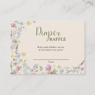 Tarjeta De Recepción Wildflower Diaper Raffle Enclosure Card