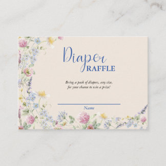 Tarjeta De Recepción Wildflower Diaper Raffle Enclosure Card