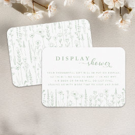 Tarjeta De Recepción Wildflower Display Shower Baby Shower Card – Sage 