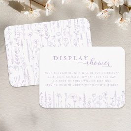 Tarjeta De Recepción Wildflower Display Shower Baby Shower Lavender