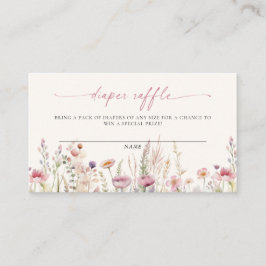 Tarjeta De Recepción Wildflower Field Baby Shower Diaper Raffle