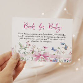 Tarjeta De Recepción Wildflower Floral Bow Girl Book for Baby Shower