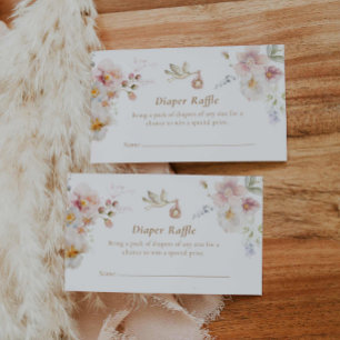 Tarjeta De Recepción Wildflower Garden Baby Shower Diaper Raffle