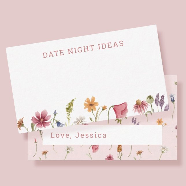 Tarjeta De Recepción Wildflower Garden Date Ideas Nocturnas (Subido por el creador)