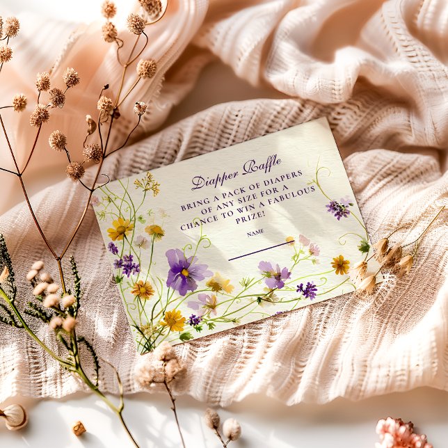 Tarjeta De Recepción Wildflower Garden Diapper Raffle (Subido por el creador)