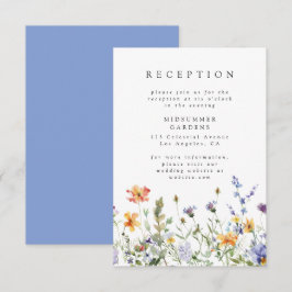 Tarjeta De Recepción Wildflower Garden Wedding Reception Enclosure Card