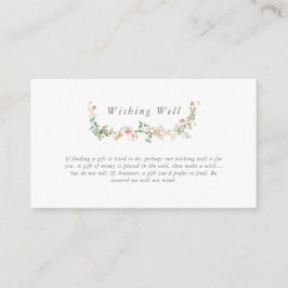 Tarjeta De Recepción Wildflower Garden Wishing Well Enclosure Card