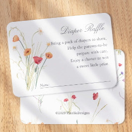 Tarjeta De Recepción Wildflower Meadow, Spring Baby Girl Diaper Raffle
