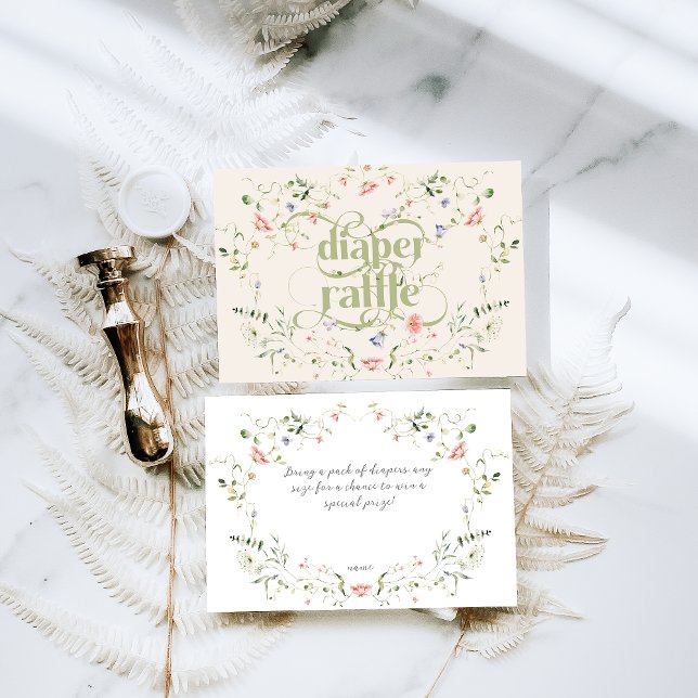 Tarjeta De Recepción Wildflower Modern Neutral Baby Shower Diaper (Subido por el creador)