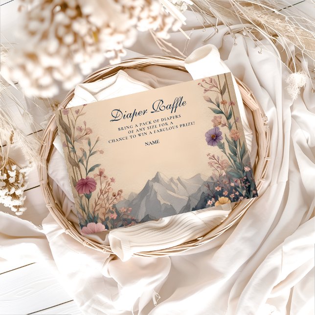 Tarjeta De Recepción Wildflower Mountain Baby Shower Diapper Raffle  (Subido por el creador)
