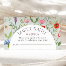 Wildflower Sage Green Diaper Raffle Baby Shower