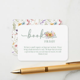 Tarjeta De Recepción Wildflower Solid Green Baby Book for Baby Card