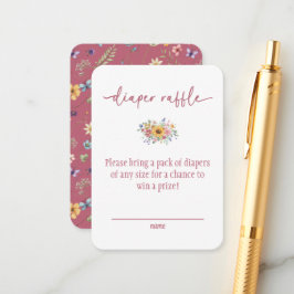 Tarjeta De Recepción Wildflower Solid Rose Baby Shower Diaper Raffle 