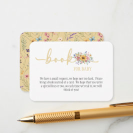 Tarjeta De Recepción Wildflower Solid Yellow Baby Shower Book for Baby 