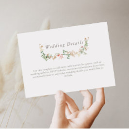 Tarjeta De Recepción Wildflower Wedding Wishing Detail Enclosure Card