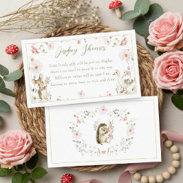 Tarjeta De Recepción Wildflower Woodland Baby Animals Display Shower