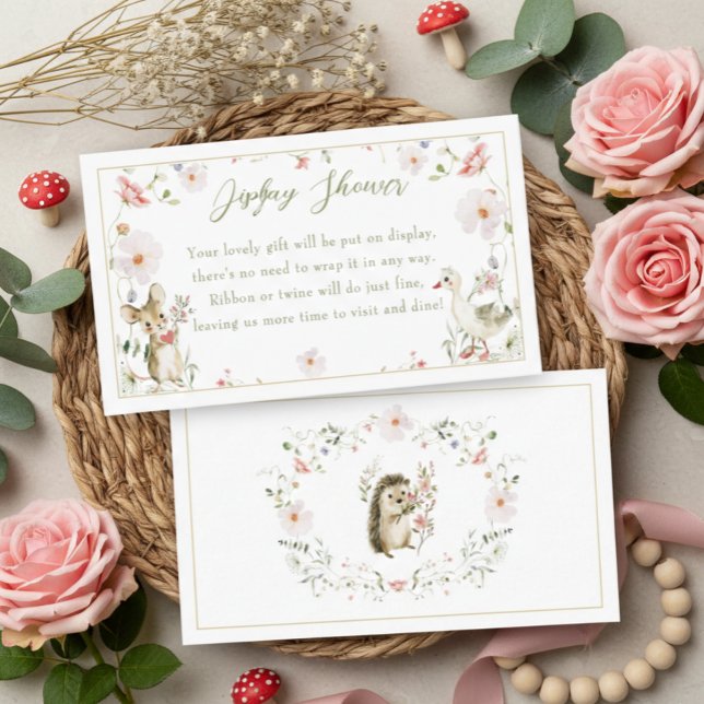 Tarjeta De Recepción Wildflower Woodland Baby Animals Display Shower (Subido por el creador)