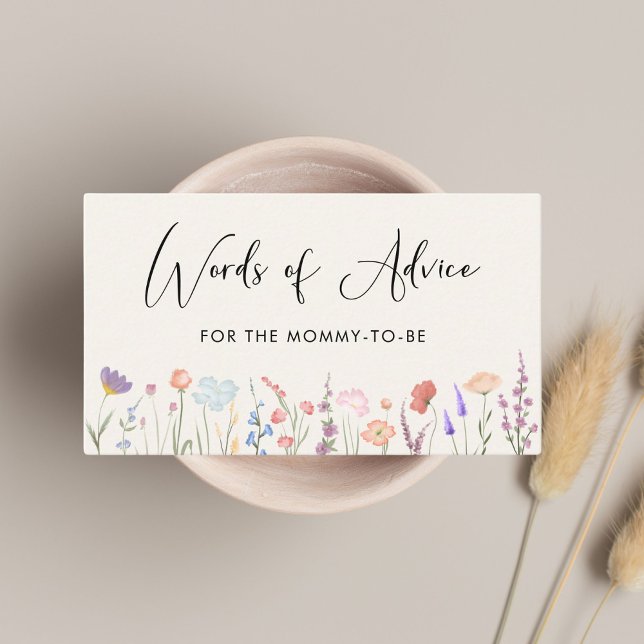 Tarjeta De Recepción Wildflower Words of Advice Cream Baby Shower (Subido por el creador)