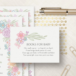 Tarjeta De Recepción Wildflowers Bloom Floral Books Baby Shower