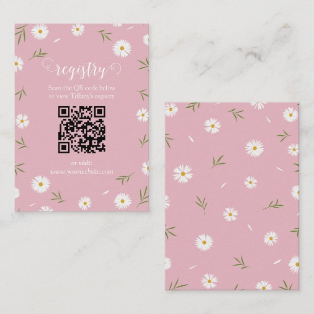Tarjeta De Recepción Wildflowers Floral Garden Bridal Shower Registry (Anverso / Reverso)