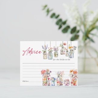Tarjeta De Recepción Wildly In Love Wildflower Bridal Shower Advice
