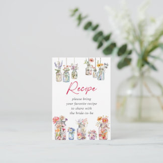 Tarjeta De Recepción Wildly In Love Wildflower Bridal Shower Recipe