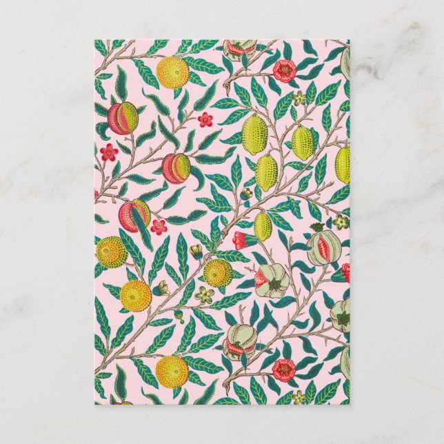 Tarjeta De Recepción William Morris Pomegranate En Rosa (Anverso)