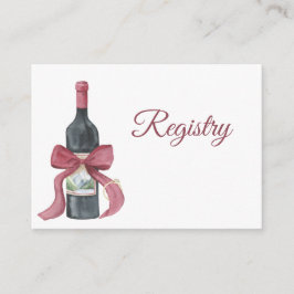 Tarjeta De Recepción Wine QR Code Bridal Shower Registry 