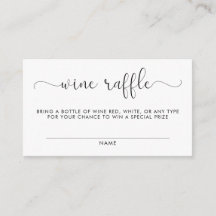 Wine Raffle Baby Shower Insert